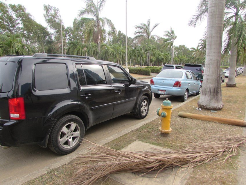 Este auto no debería estar estacionado frente a un hidrante | Foto: Aydana Ruiz