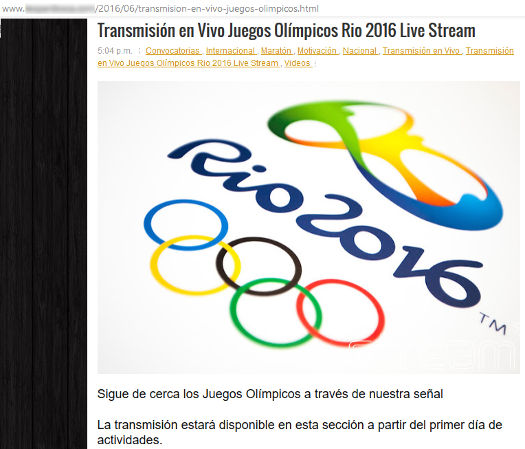 fake streaming rio2016